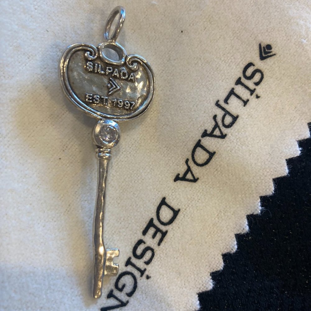 Silpada "Key to My Heart" Sterling and CZ Pendant